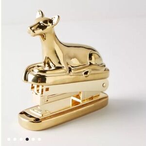 Anthropologie Bronzed Gold Lioness Animal  - Dog Stapler